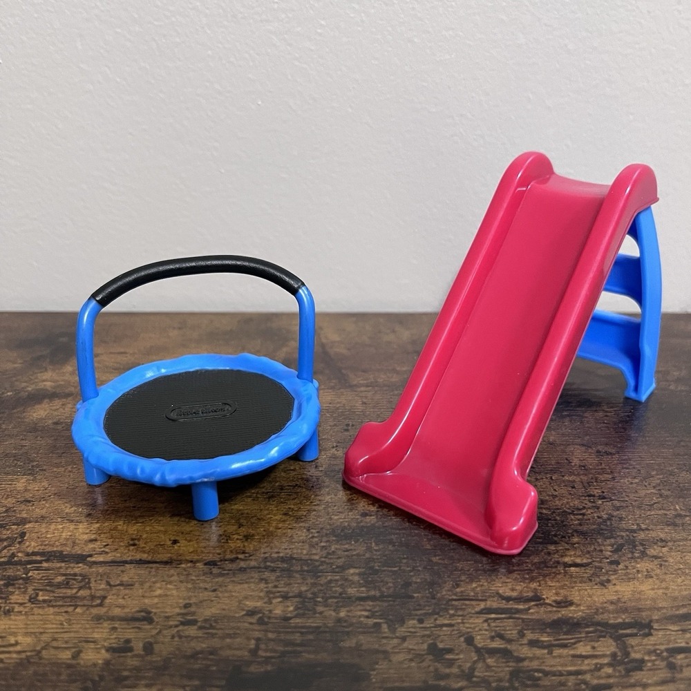 Little Tikes Miniature Dollhouse Playground Slide And Trampoline